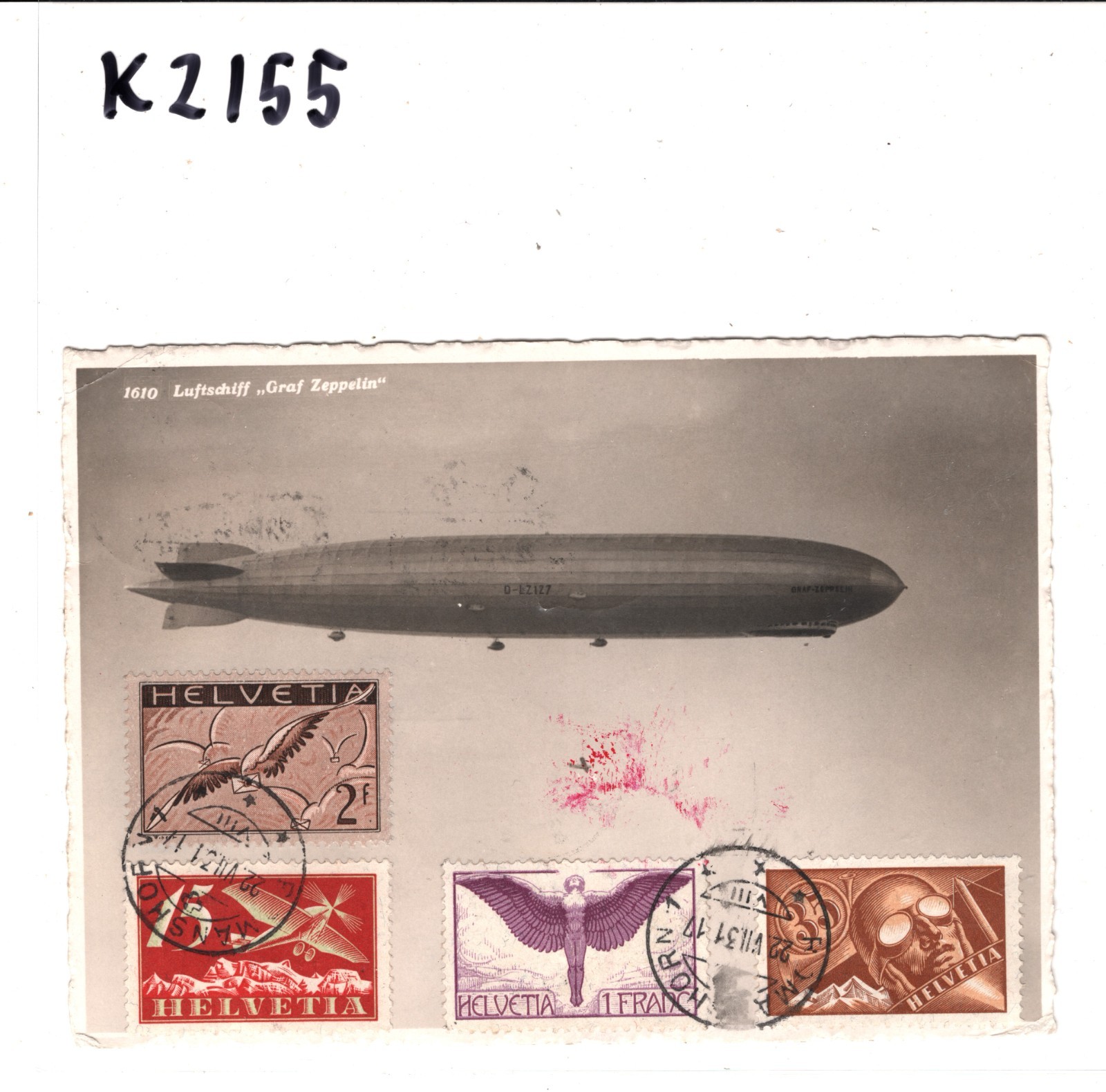 GRAF ZEPPELIN Card *SWITZERLAND* View-Side RP Air 1934 POLARFAHRT Ice Ship KZ155 - Image 6