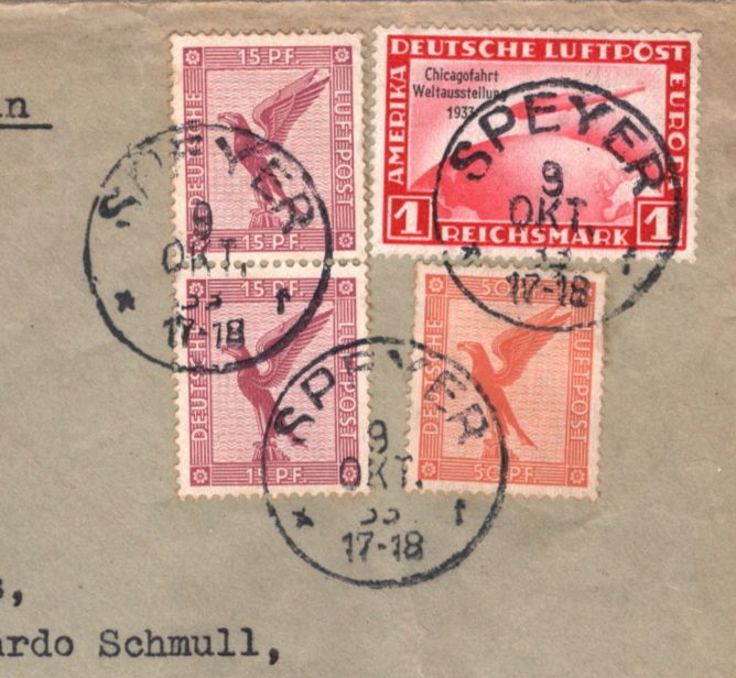GRAF ZEPPELIN Cover 1m *CHICAGOFAHRT* Overprint Air Paraguay #C43 Cat $425+ KZ58
