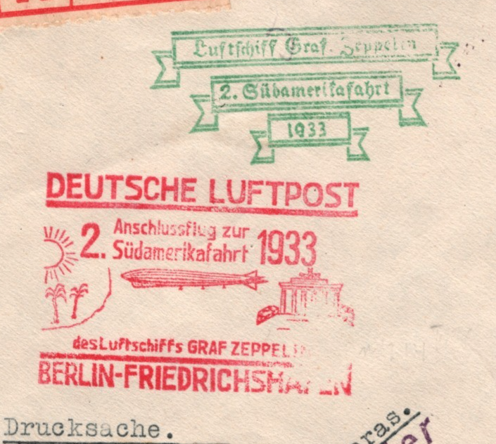 GRAF ZEPPELIN Cover *FINLAND* 10m Air SÜDAMERIKAFAHRT Cachets 1933 Brazil KZ258 - Image 3