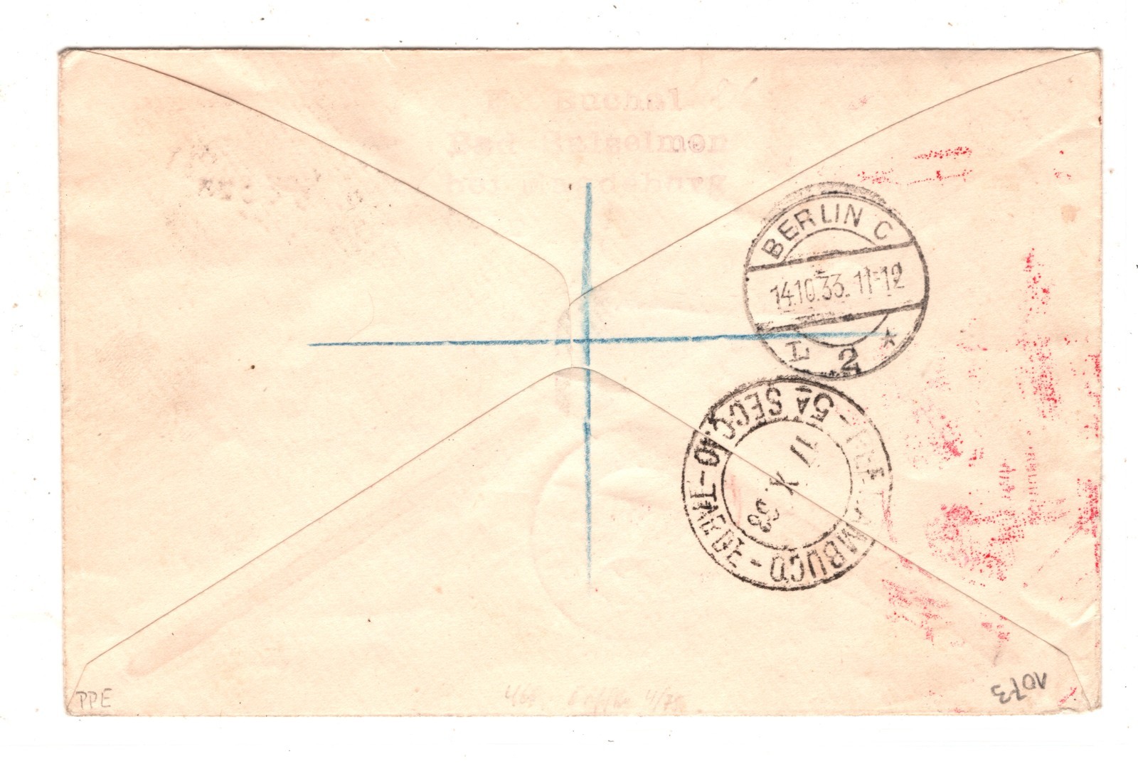 GRAF ZEPPELIN Cover *MOROCCO AGENCIES* Air CHICAGOFAHRT Berlin 1933 Brazil KZ282 - Image 3