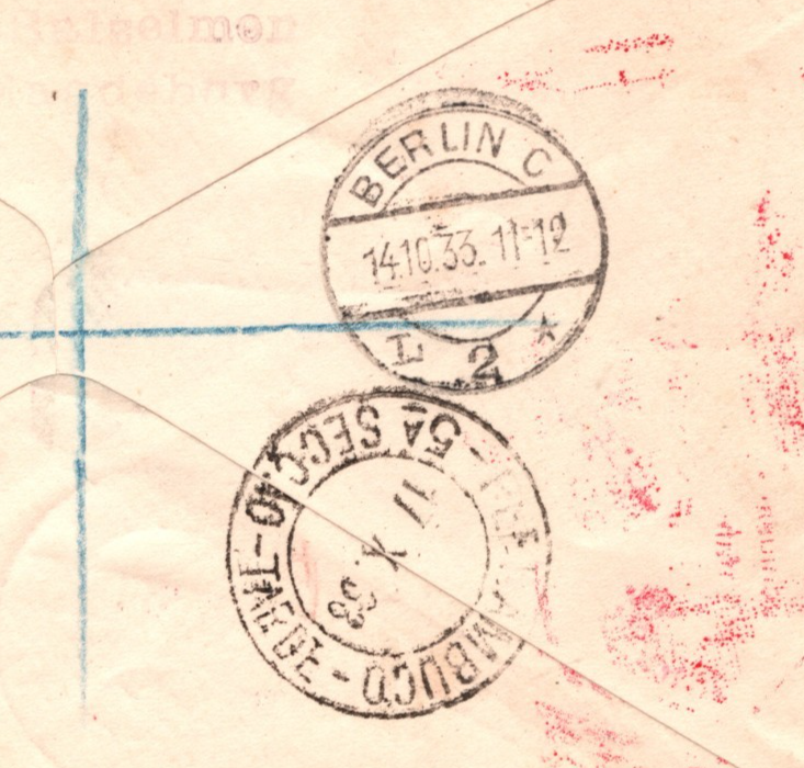 GRAF ZEPPELIN Cover *MOROCCO AGENCIES* Air CHICAGOFAHRT Berlin 1933 Brazil KZ282 - Image 5
