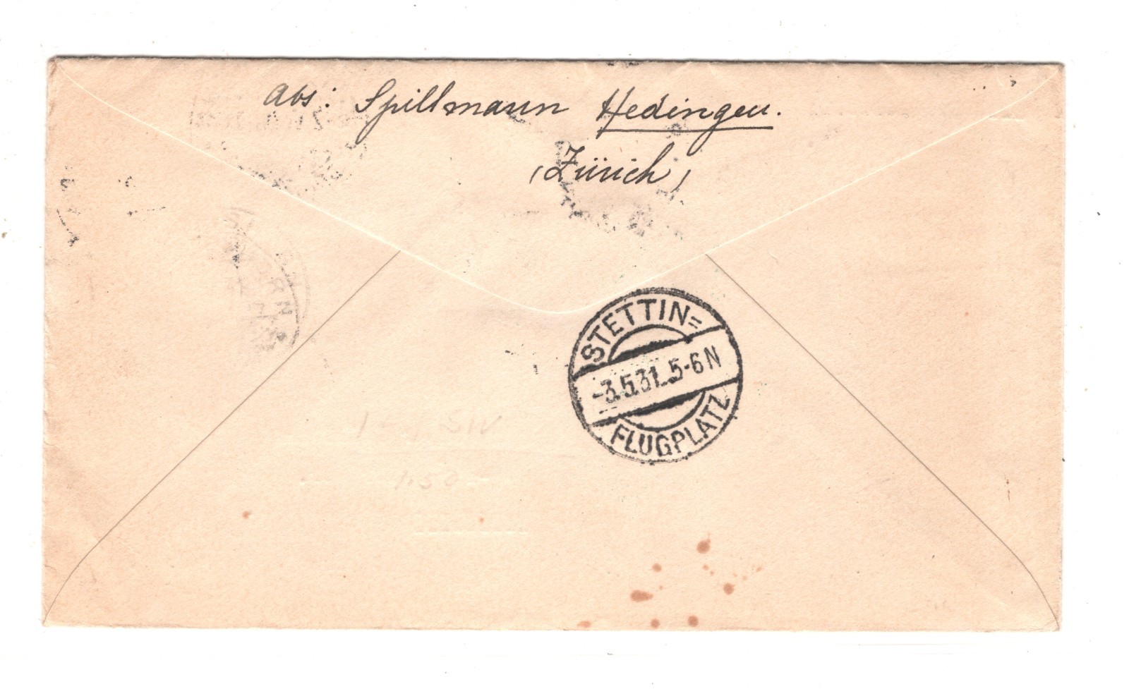 GRAF ZEPPELIN Cover *SWITZERLAND* Air Mail 1931 POMMERNFAHRT Cachet USA NY KZ183 - Image 4
