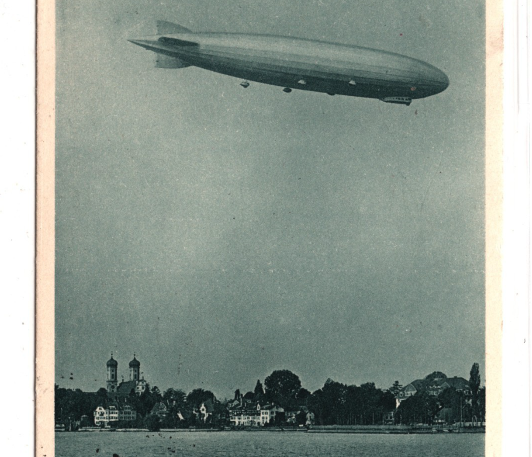 GRAF ZEPPELIN GERMANY Air Mail Card 1929 *MIT LUFTSCHIFF BEFÖRDERT* Cachet KZ528 - Image 3