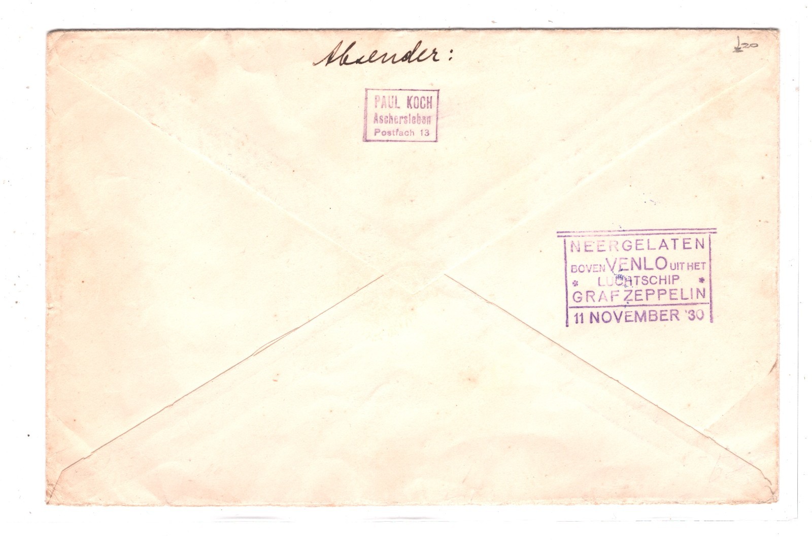 GRAF ZEPPELIN Germany Air Mail Cover 1930 FAHR NACH DEN NIEDERLANDEN Hague KZ47 - Image 3