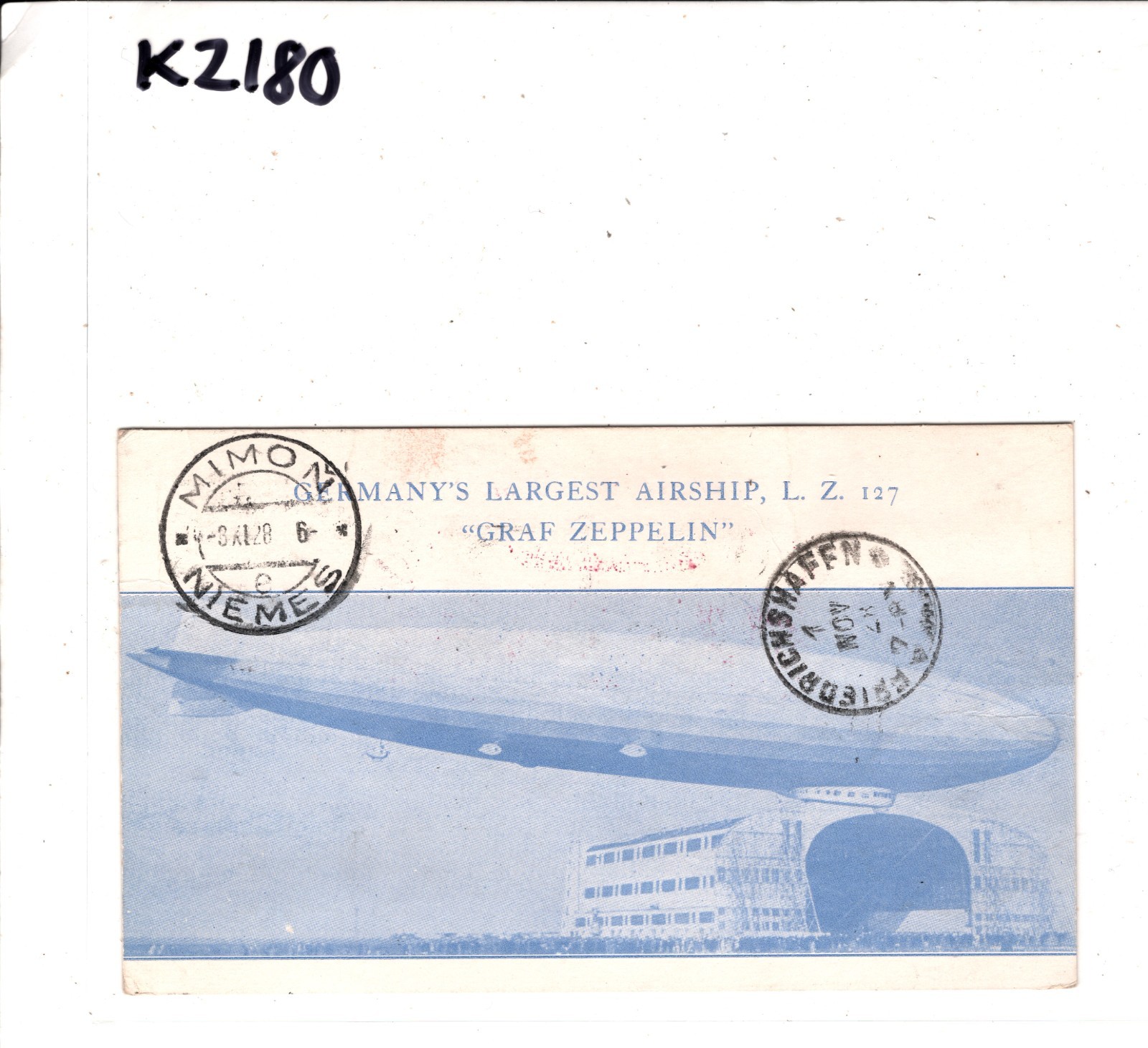 GRAF ZEPPELIN *ILLUSTRATED* Card Air 1928 CZECHOSLOVAKIA Mail Lakehurst KZ180 - Image 4