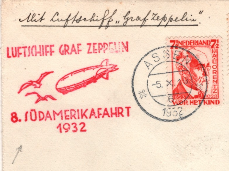 GRAF ZEPPELIN *NETHERLANDS* Air Cover 1932 8.SÜDAMERIKAFAHRT BRAZIL Assen KZ560 - Image 7