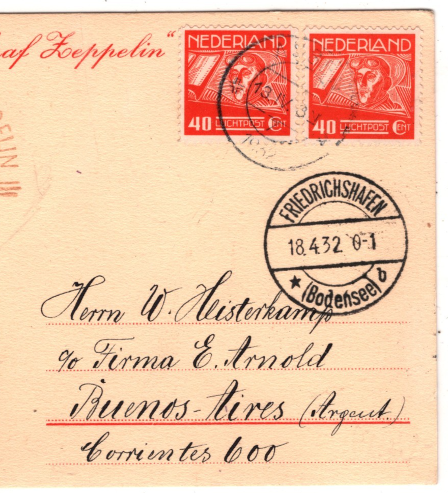 GRAF ZEPPELIN *NETHERLANDS* Card 1932 Assen *3. SÜDAMERIKAFAHRT* Argentina KZ564 - Image 6