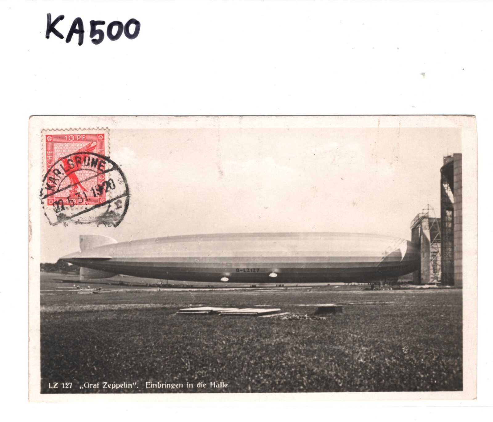 GRAF ZEPPELIN Postcard *VIEW-SIDE FRANKING* Germany 1931 EAGLE 10pf Air KA500 - Image 6