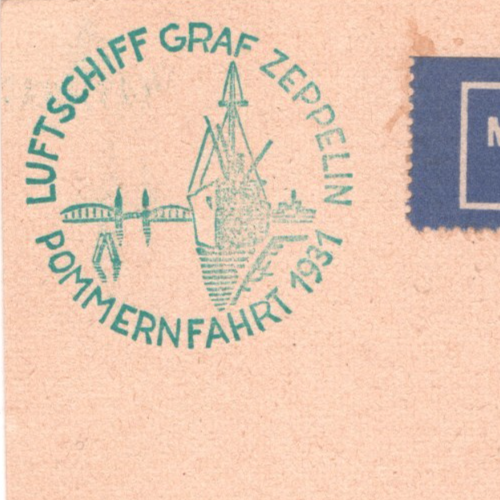 GRAF ZEPPELIN Sieger Card 1931 Stettin (Poland) Air *POMMERNFAHRT* Cachet KZ430 - Image 4