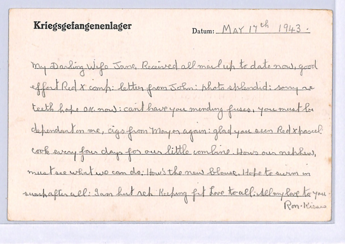 GREAT ESCAPE CAMP (Poland) WW2 GB RAF POW Card STALAG *LUFT 3* Imprint 1943 XO28 - Image 3