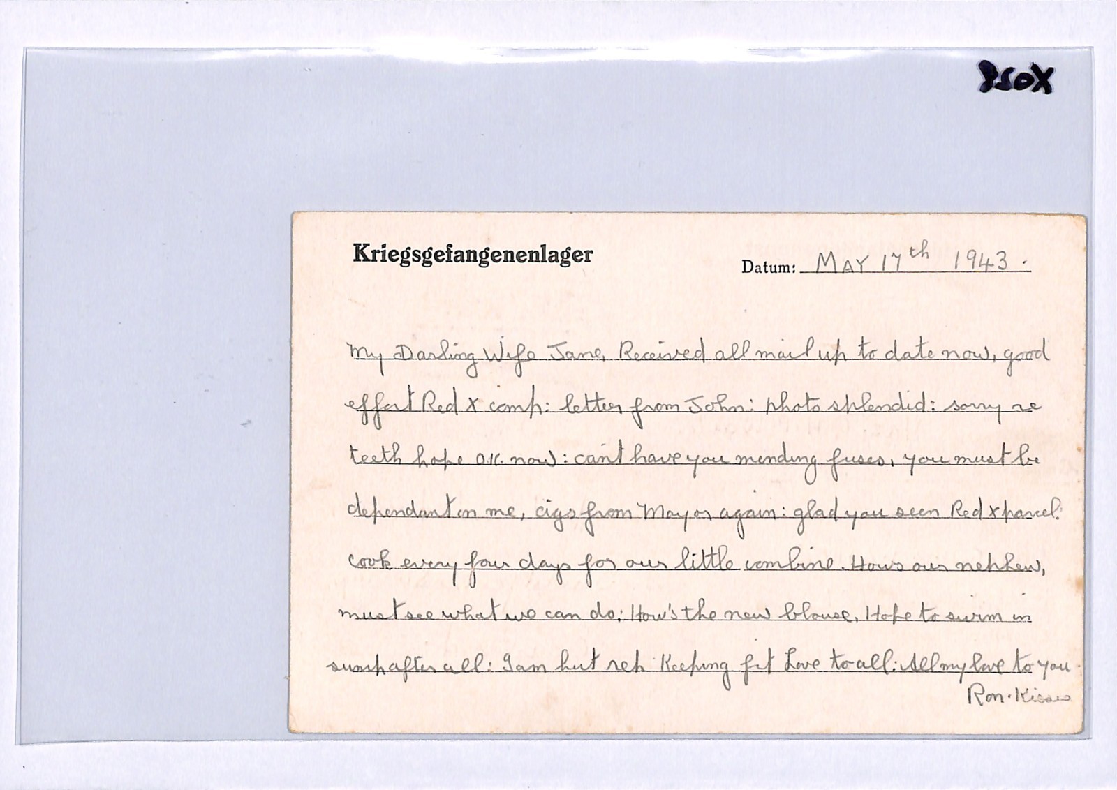 GREAT ESCAPE CAMP (Poland) WW2 GB RAF POW Card STALAG *LUFT 3* Imprint 1943 XO28 - Image 5