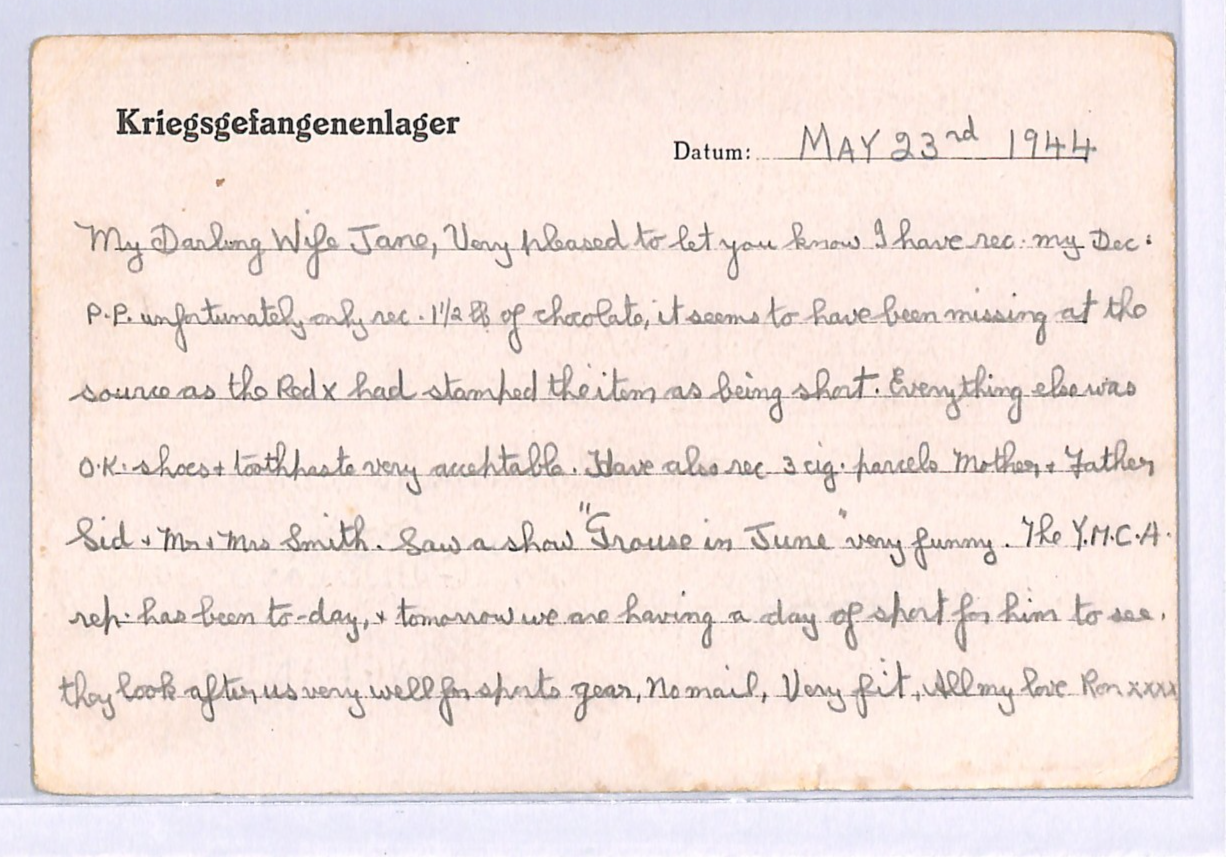 GREAT ESCAPE CAMP WW2 GB RAF POW Card STALAG *Luftwaffe Nr.3* IMPRINT 1944 XO52 - Image 3