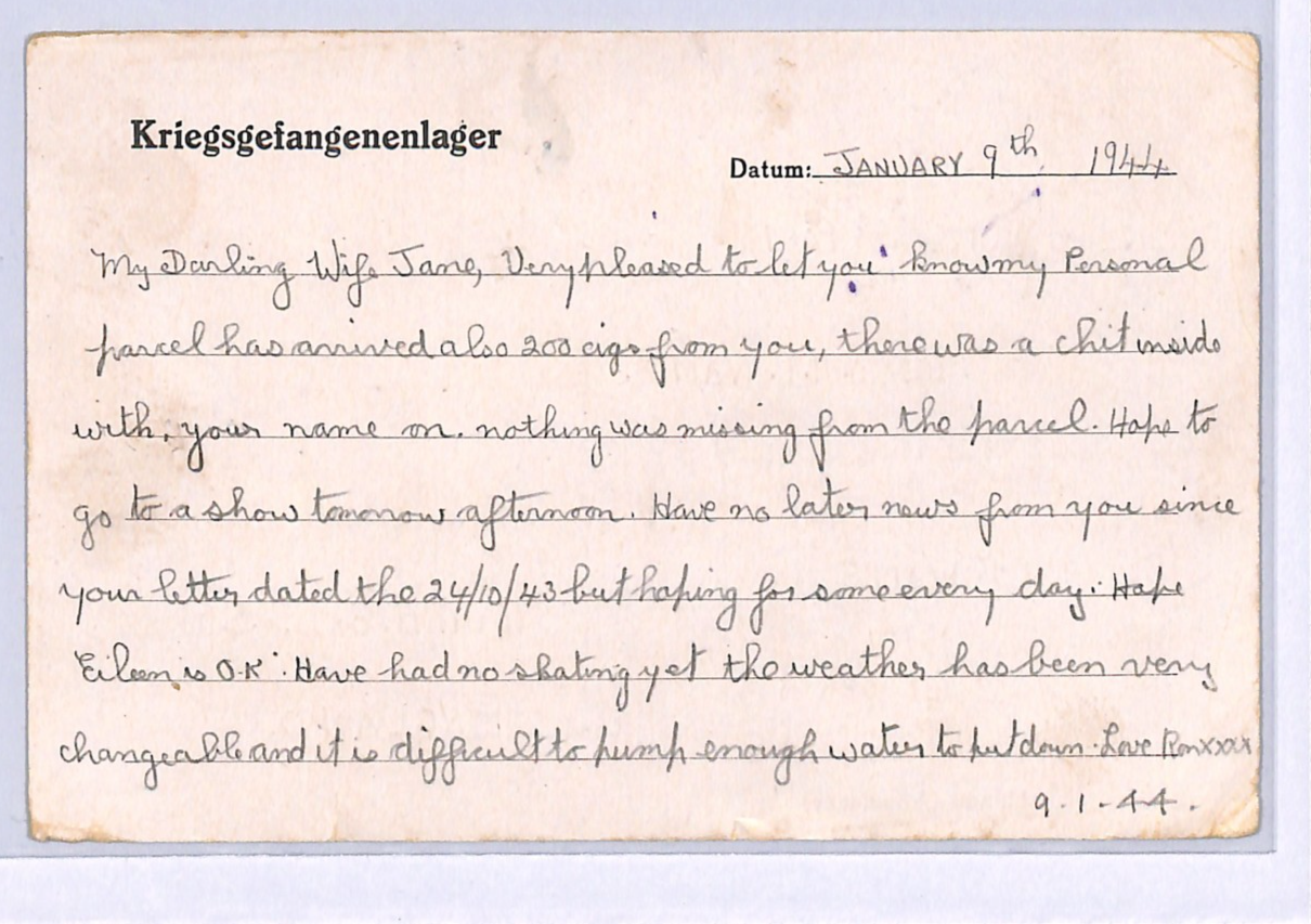 GREAT ESCAPE CAMP WW2 GB RAF POW Card STALAG *Luftwaffe Nr.3* Imprint 1944 XO17 - Image 3