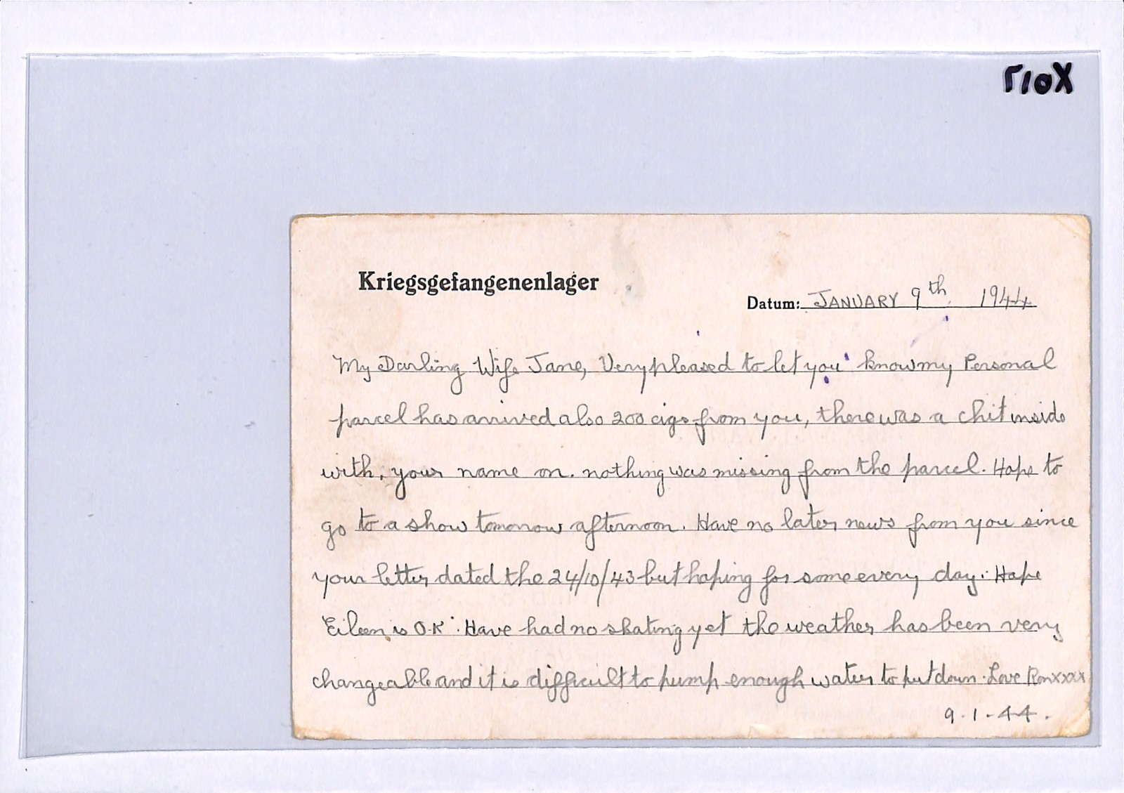 GREAT ESCAPE CAMP WW2 GB RAF POW Card STALAG *Luftwaffe Nr.3* Imprint 1944 XO17 - Image 5