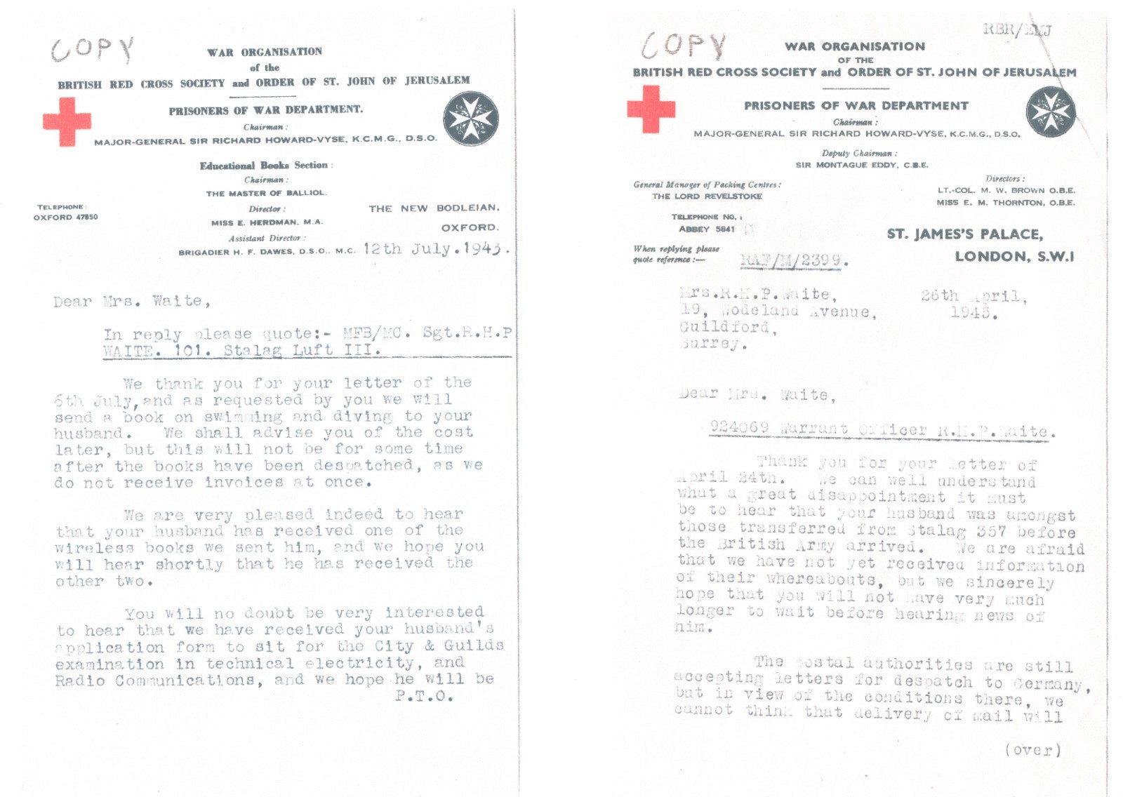 GREAT ESCAPE CAMP WW2 GB RAF POW Lettersheet STALAG *LUFT 3* 1943 Guildford XO16 - Image 7