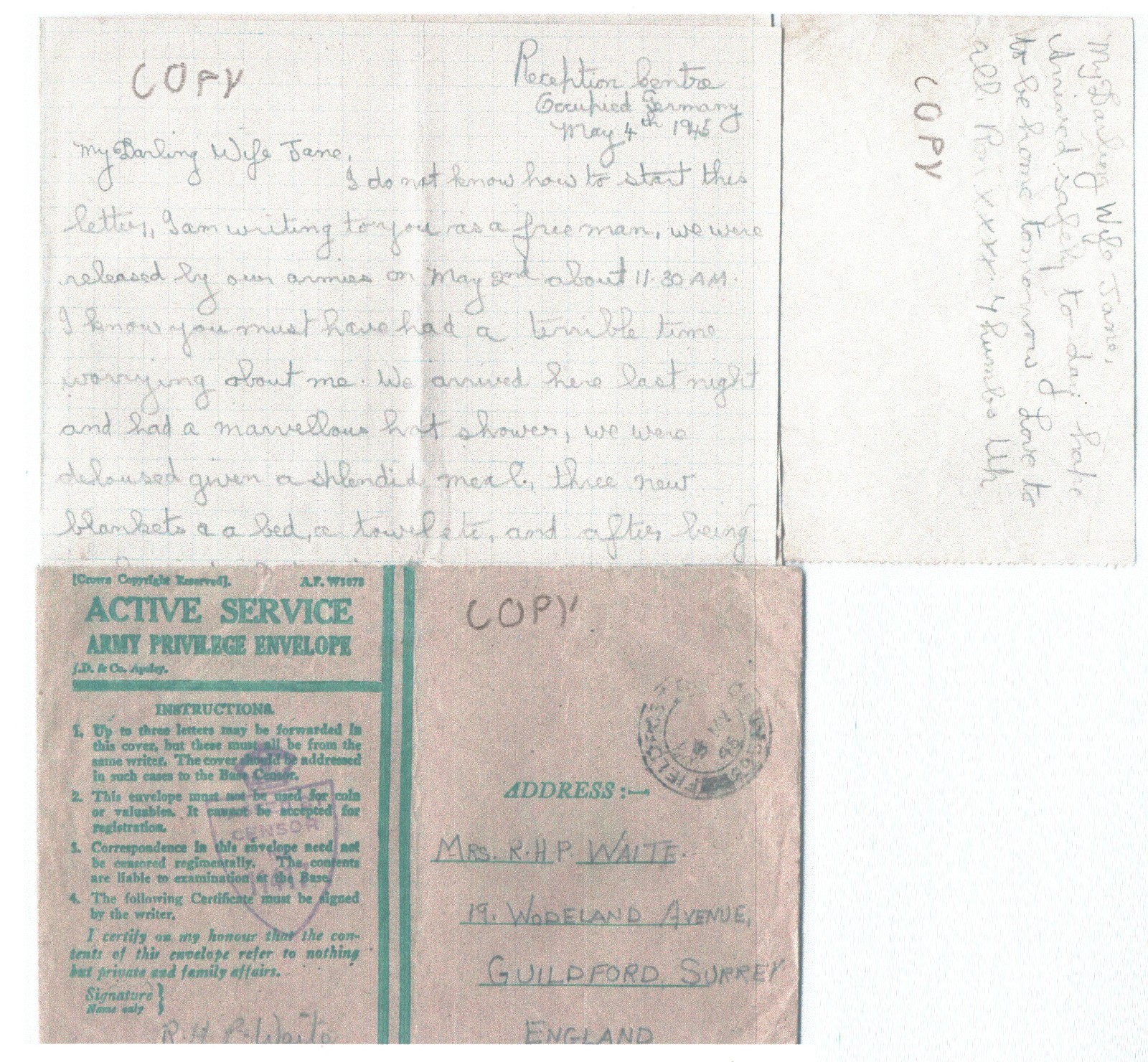 GREAT ESCAPE CAMP WW2 GB RAF POW Lettersheet STALAG *LUFT 3* 1943 Guildford XO16 - Image 8