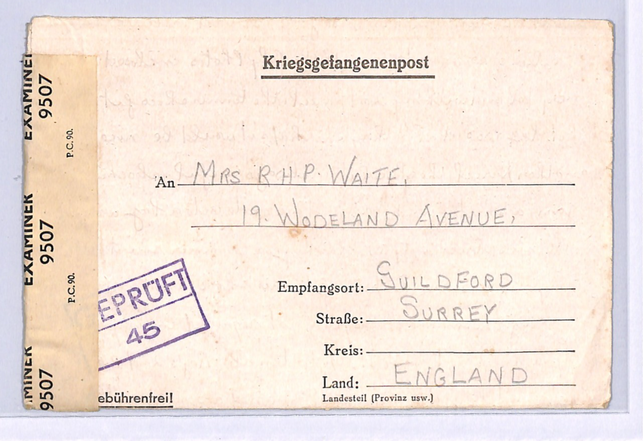 GREAT ESCAPE CAMP WW2 GB RAF POW Lettersheet STALAG *LUFT 3* 1943 Guildford XO16 - Image 2