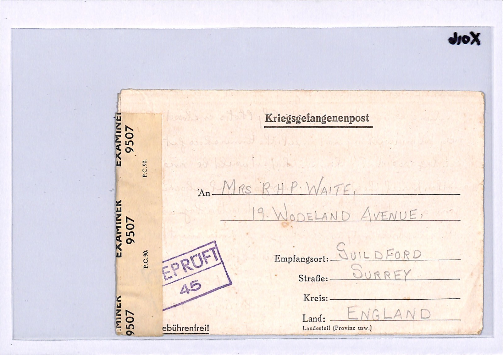 GREAT ESCAPE CAMP WW2 GB RAF POW Lettersheet STALAG *LUFT 3* 1943 Guildford XO16 - Image 4