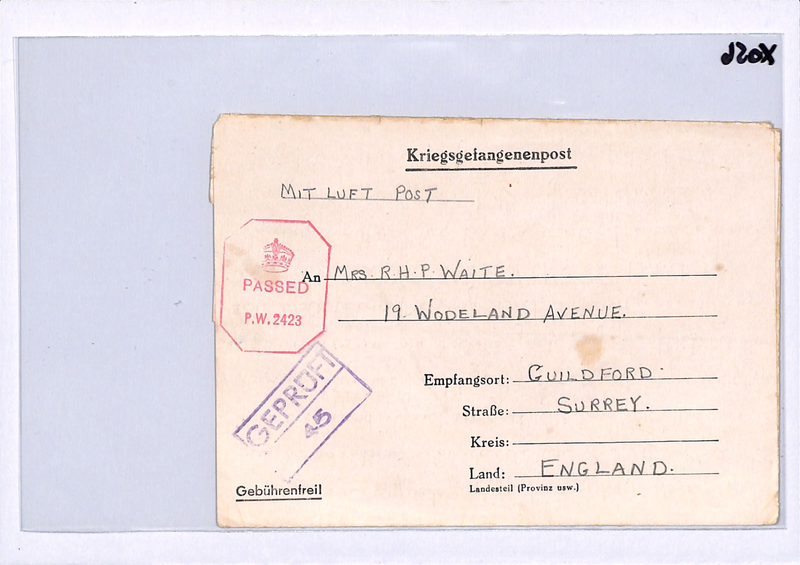 GREAT ESCAPE CAMP WW2 Letter STALAG LUFT 3 *Nr.3* Imprint GB POW 1944 Cover XO56 - Image 4