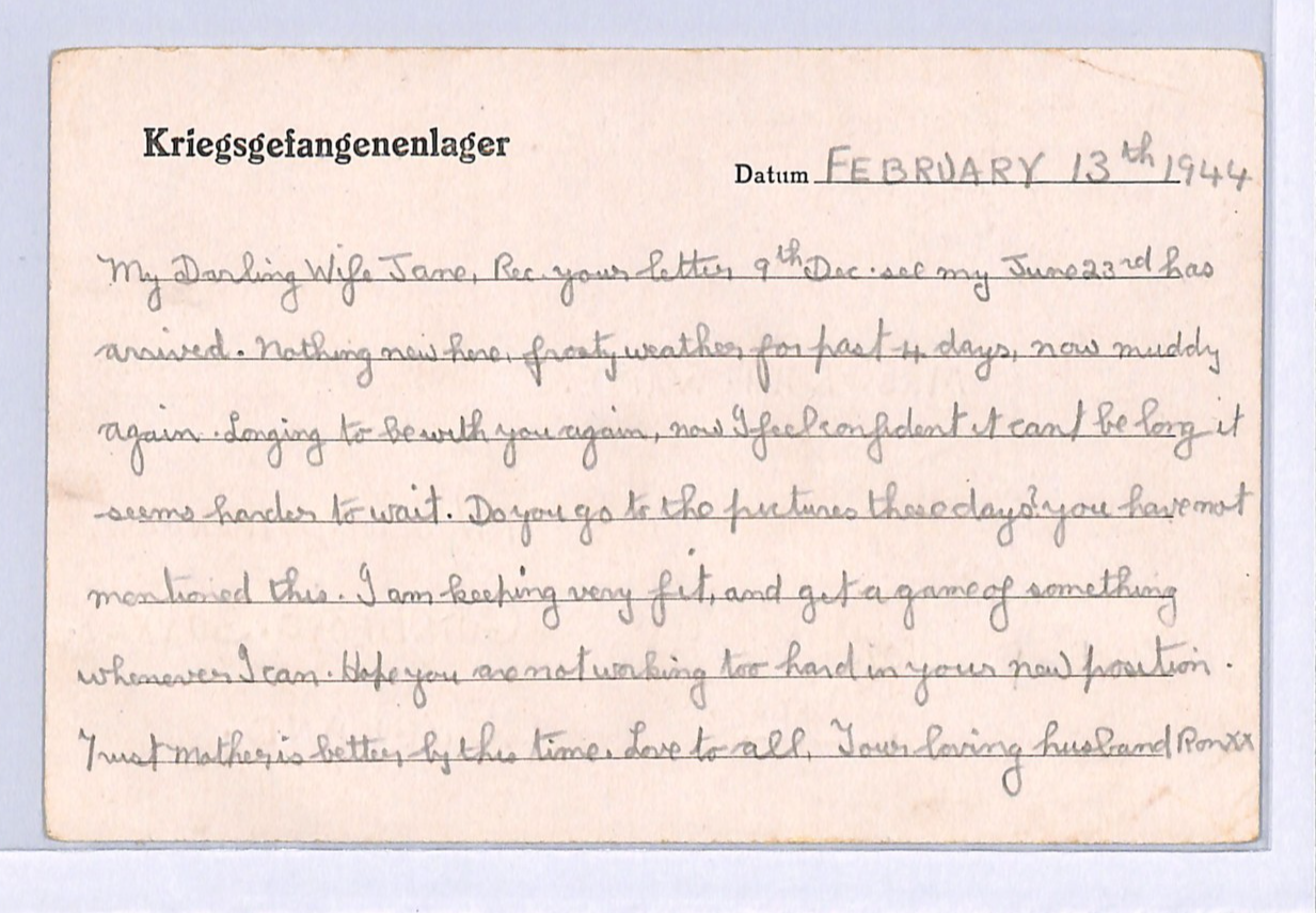 GREAT ESCAPE CAMP WW2 POW Card *STALAG LUFT 3* Altered Imprint 1944 RAF Sgt XO49 - Image 2