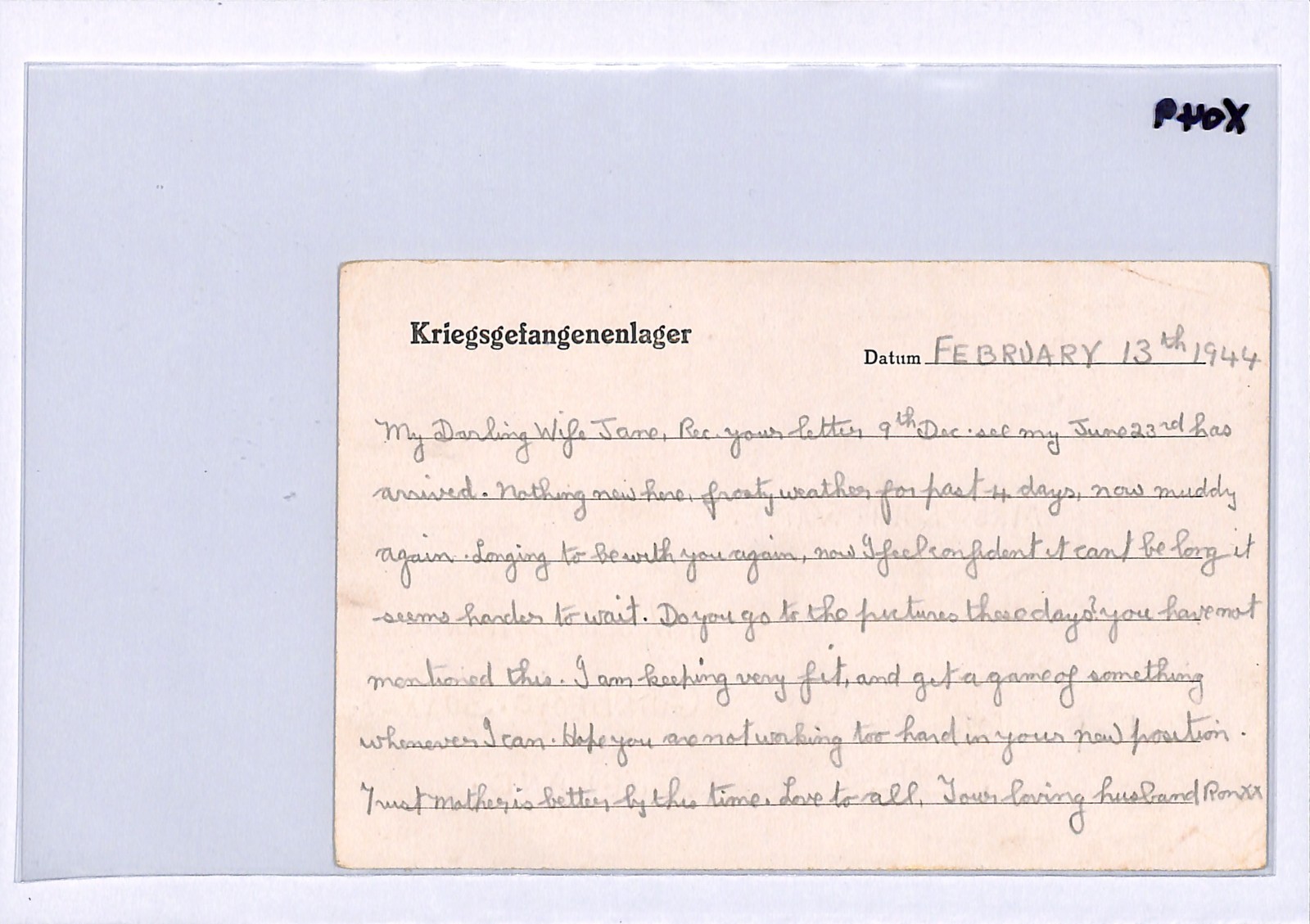 GREAT ESCAPE CAMP WW2 POW Card *STALAG LUFT 3* Altered Imprint 1944 RAF Sgt XO49 - Image 4