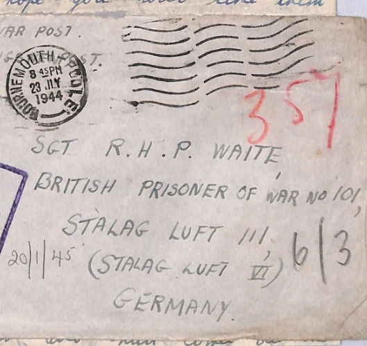 GREAT ESCAPE CAMP WW2 POW Guildford Cover 1944 STALAG LUFT 3 Censor Letter YW461 - Image 5