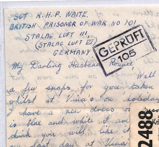 GREAT ESCAPE CAMP WW2 POW Guildford Cover 1944 STALAG LUFT 3 Censor Letter YW461 - Image 6