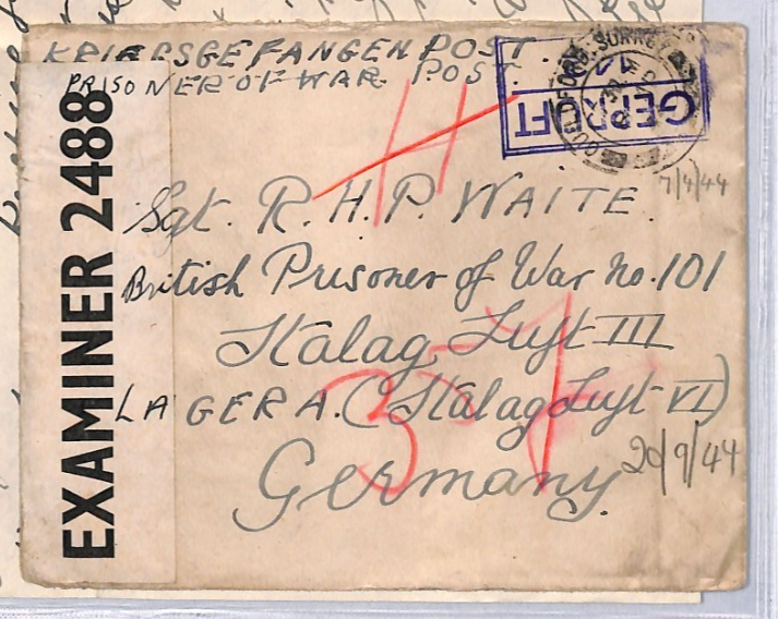 GREAT ESCAPE CAMP WW2 POW Guildford Cover 1944 STALAG LUFT 3 Censor Letter YW463 - Image 2