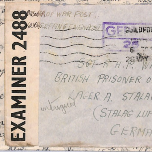 GREAT ESCAPE CAMP WW2 POW Guildford Cover 1944 STALAG LUFT 3 Censor Letter YW465 - Image 5