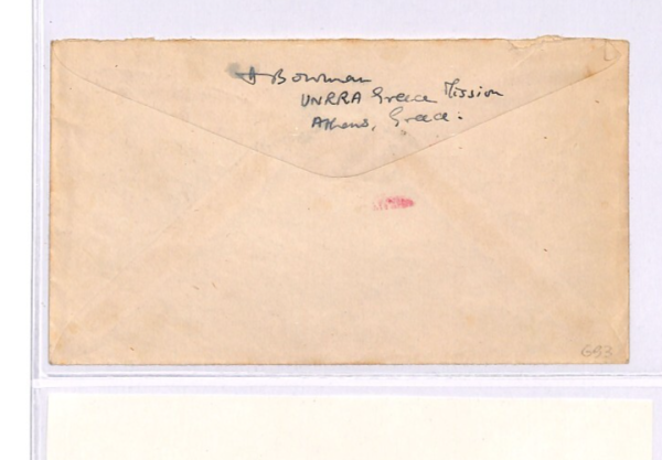 GREECE Air 1946 Cover *UNRRA MISSION* REFUGEE AGENCY United Nations XD119 - Image 5