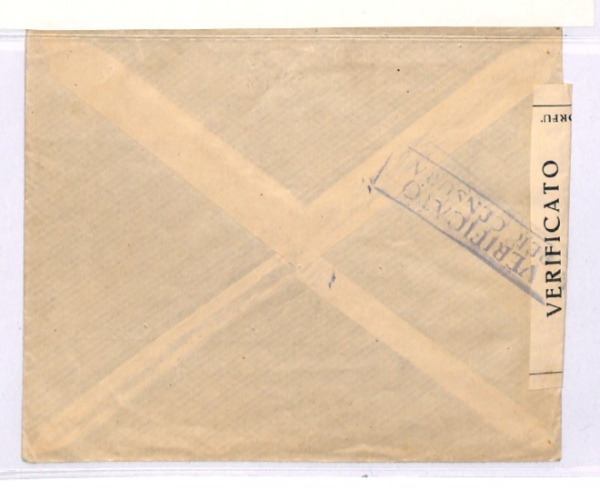 GREECE Islands WW2 ITALY OCCUPATION Cover *ISOLE JONIE* 50c Corfu 1942 XD141 - Image 5