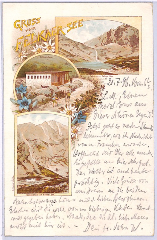 GRUSS VOM *Felker See* Lake Postcard HUNGARY (SLOVAKIA) Chromo 1896 Poland WP135 - Image 3