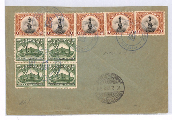 GUATEMALA Cover *HIGH RATE* 5p50c Registered TRANSATLANTIC 1923 Germany YH226 - Image 3