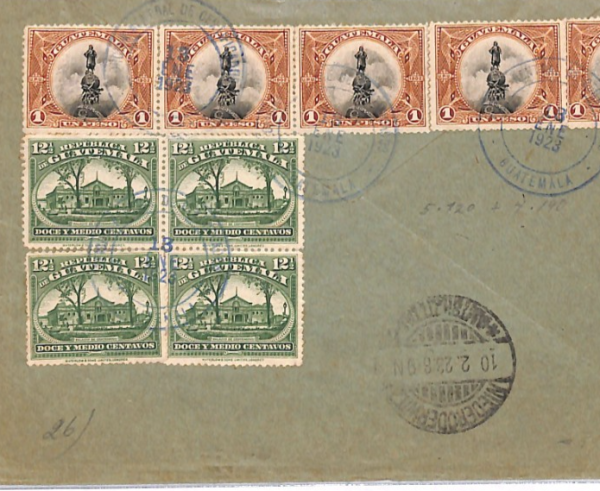GUATEMALA Cover *HIGH RATE* 5p50c Registered TRANSATLANTIC 1923 Germany YH226