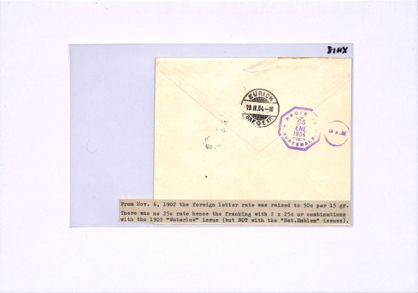 GUATEMALA Cover *Quetzaltenango* QUETZAL BIRD Surcharge Pair 1904 Zurich XH18 - Image 13