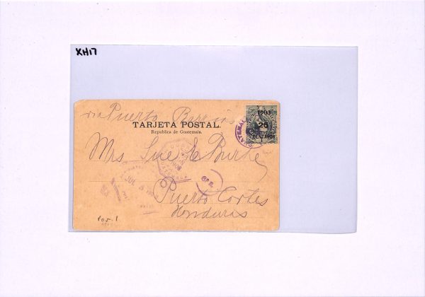 GUATEMALA Ethnic Indian Postcard QUETZAL BIRD 25c *Surcharge* 1908 Honduras XH17 - Image 16