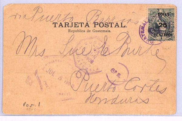 GUATEMALA Ethnic Indian Postcard QUETZAL BIRD 25c *Surcharge* 1908 Honduras XH17 - Image 5