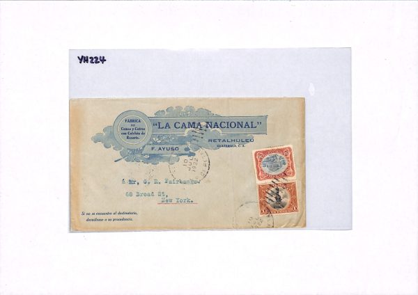 GUATEMALA Illustrated Advert Cover Retalhuleu USA New York 1922{samwells}YH224 - Image 5