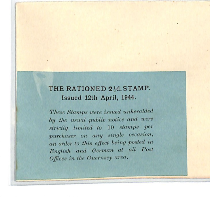 GUERNSEY WW2 2½d *RATIONED STAMP LABEL* 1944 FDC Channel Is First Day Cover WS2 - Image 6
