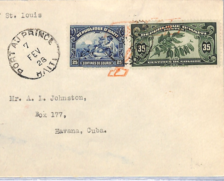 HAITI Air Cover 1928 LINDBERGH Pilot *Spirit of St Louis* FIRST FLIGHT WG112
