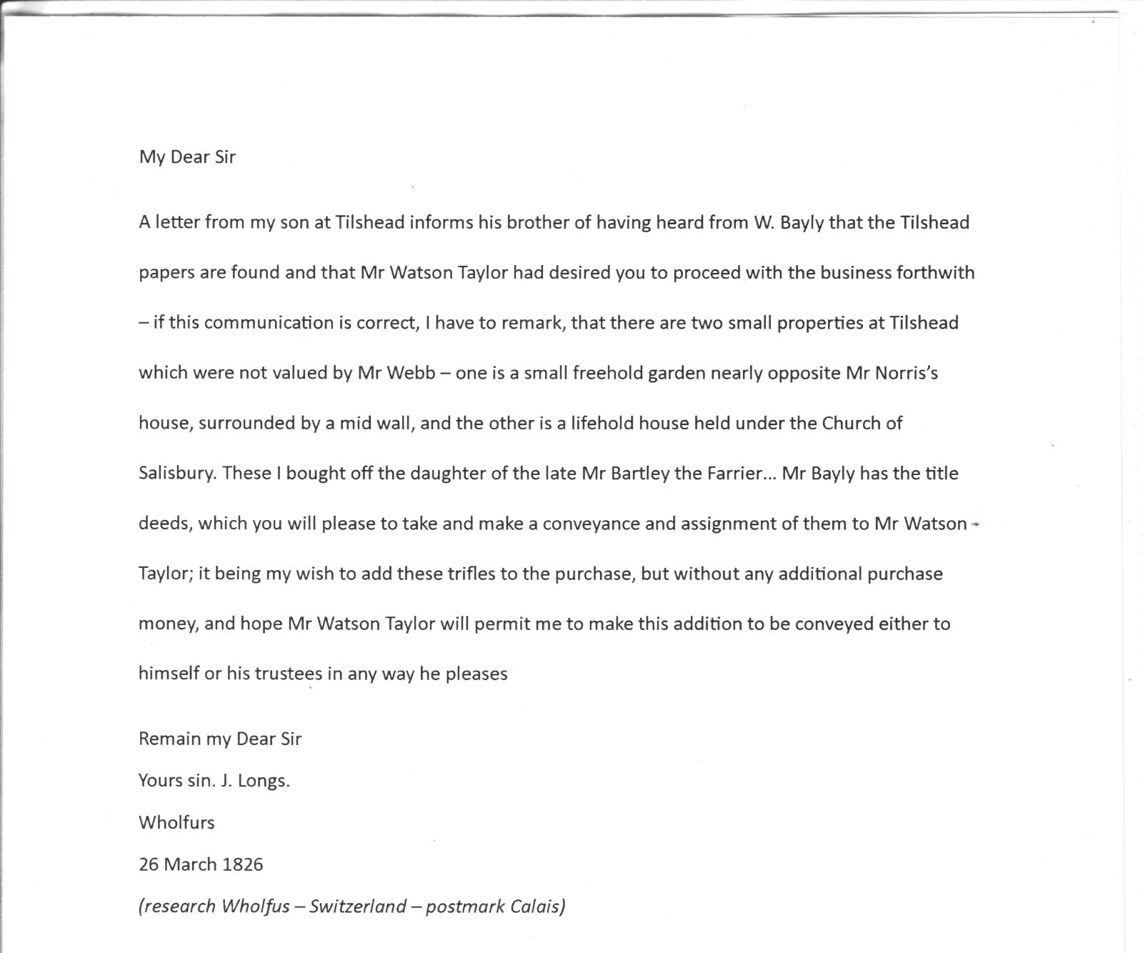 HISTORIC ENTIRE LETTER re TILSHEAD Wilts Netherlands WHOLFUS 1826 Devizes A4H34 - Image 11