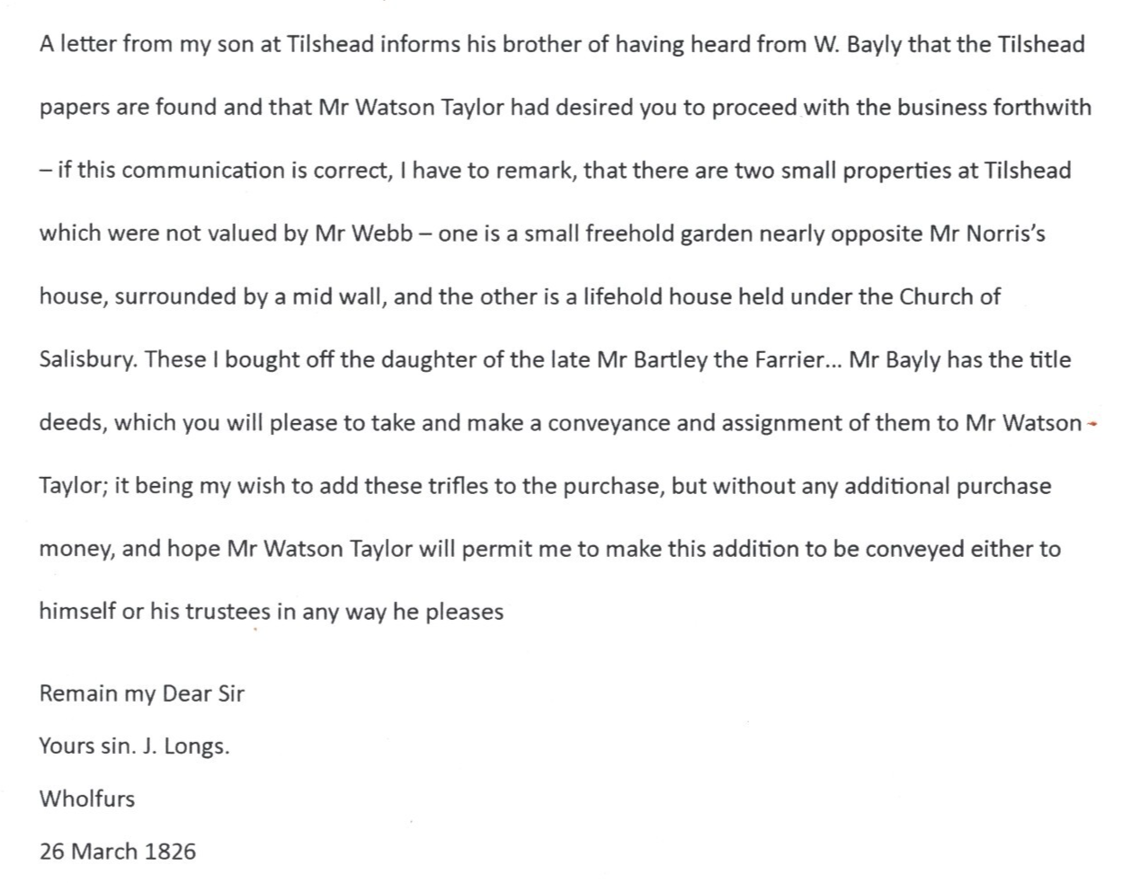 HISTORIC ENTIRE LETTER re TILSHEAD Wilts Netherlands WHOLFUS 1826 Devizes A4H34 - Image 5