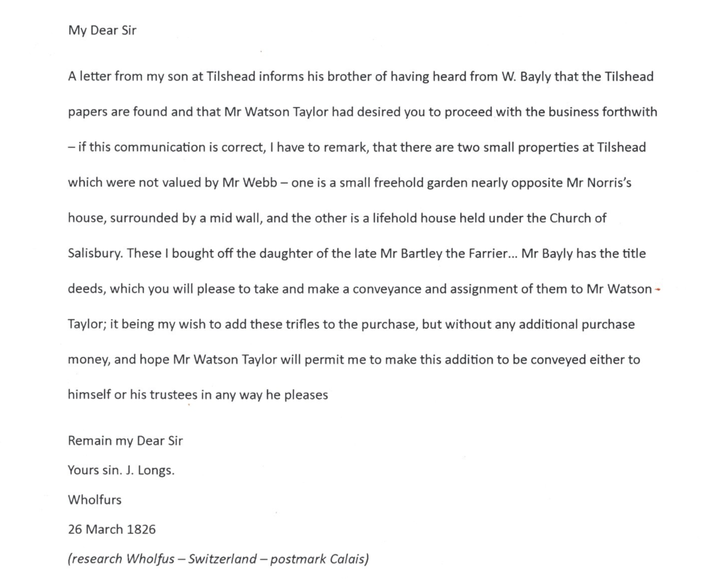 HISTORIC ENTIRE LETTER re TILSHEAD Wilts Netherlands WHOLFUS 1826 Devizes A4H34 - Image 7