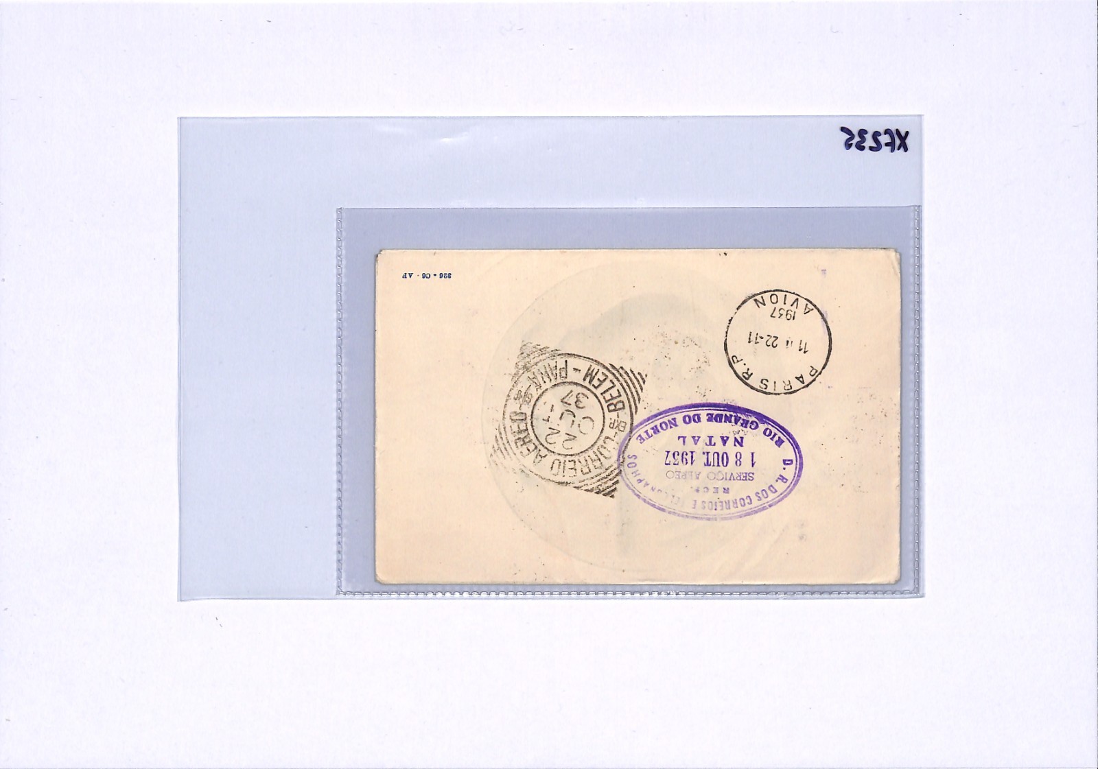 HONG KONG/BRAZIL/USA Air France 20f 3f Mermoz *WORLD FLIGHT* Cover 1937 XF235 - Image 10