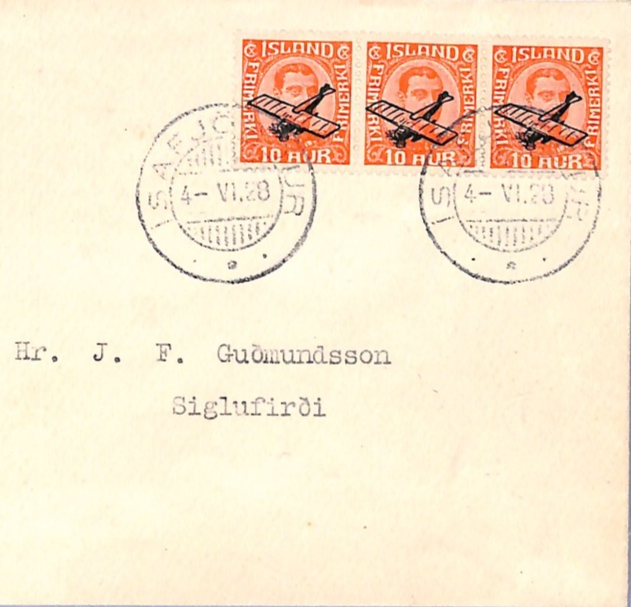ICELAND Air 1928 Cover FIRST FLIGHT Ísafjörður-Siglufjörður {Muller #1 VAR}VT60 - Image 6