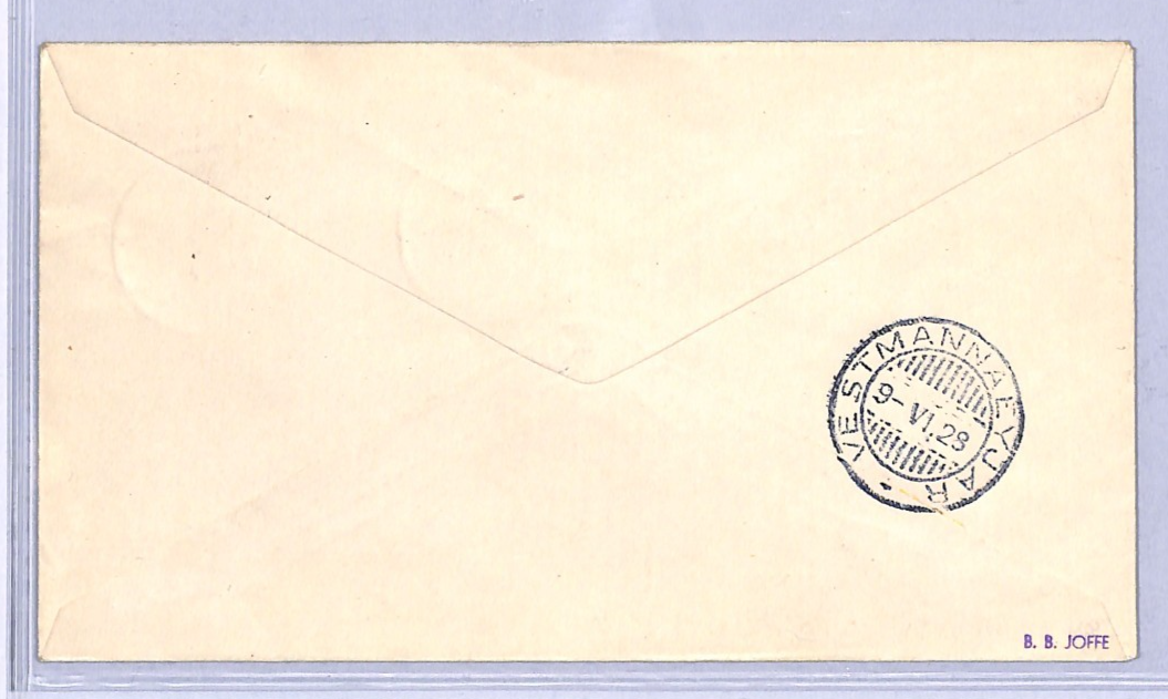 ICELAND Air 1928 Cover FIRST FLIGHT Reykjavik-Vestmannaeyjar {Muller #3}VT59 - Image 4