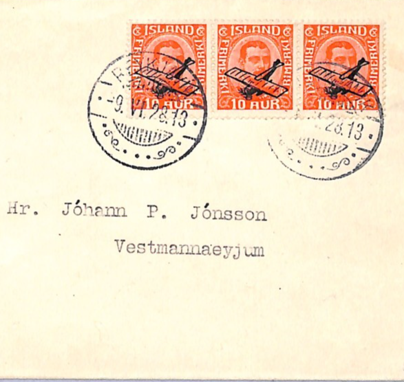 ICELAND Air 1928 Cover FIRST FLIGHT Reykjavik-Vestmannaeyjar {Muller #3}VT59 - Image 7