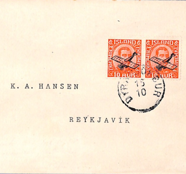 ICELAND Air 1930 Cover FIRST FLIGHT *Dýrafjörður*-Reykjavik {Muller 8a}VT55 - Image 11