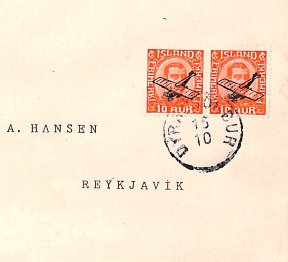 ICELAND Air 1930 Cover FIRST FLIGHT *Dýrafjörður*-Reykjavik {Muller 8a}VT55 - Image 8