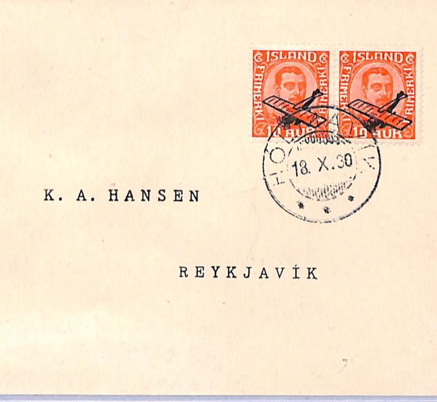 ICELAND Air 1930 Cover FIRST FLIGHT *Hólmavik*-Reykjavik {Muller 8a VARIANT}VT53 - Image 7
